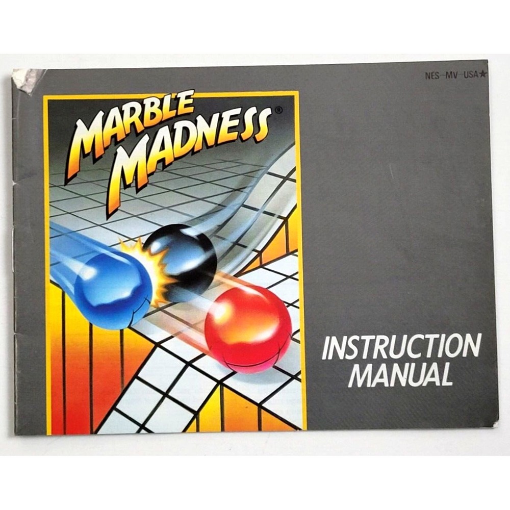 MARBLE MADNESS -  NES GAME‎ MANUAL - NINTENDO GAME MANUAL ONLY